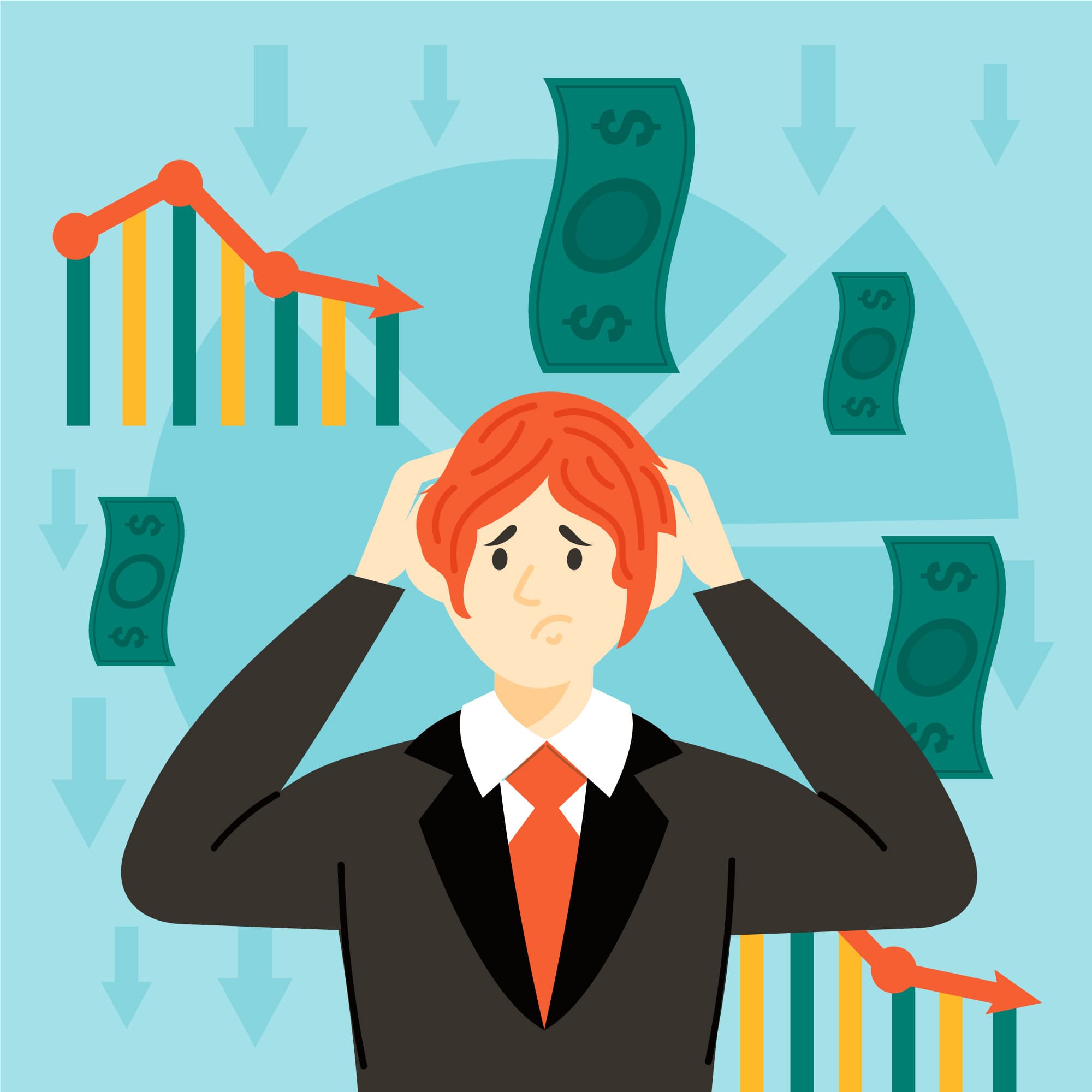 Crisis falling quotes and income visualization